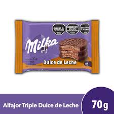ALFAJOR MILKA 3PLE DULCE DE LECHE 70GRS (comprando 6 o más precio mayorista